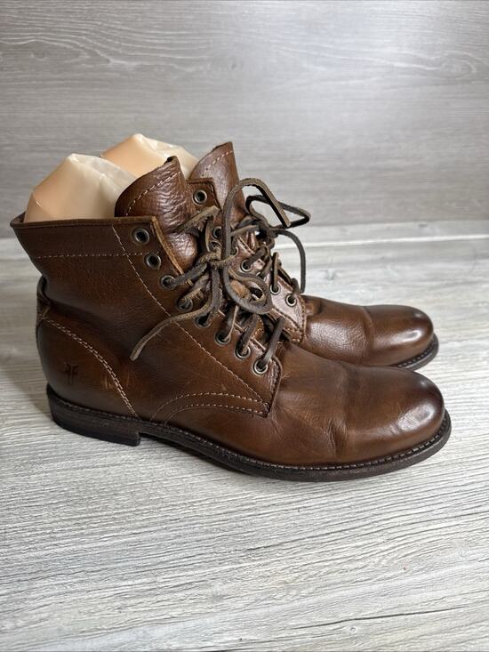 Men\'s Frye Tyler Lace Ankle Boots Shoes Cognac 8.5 main image 6